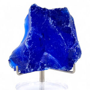 Cobalt Blue Translucent Art Glass Cullet Slag Glass Suncatcher #4XL52